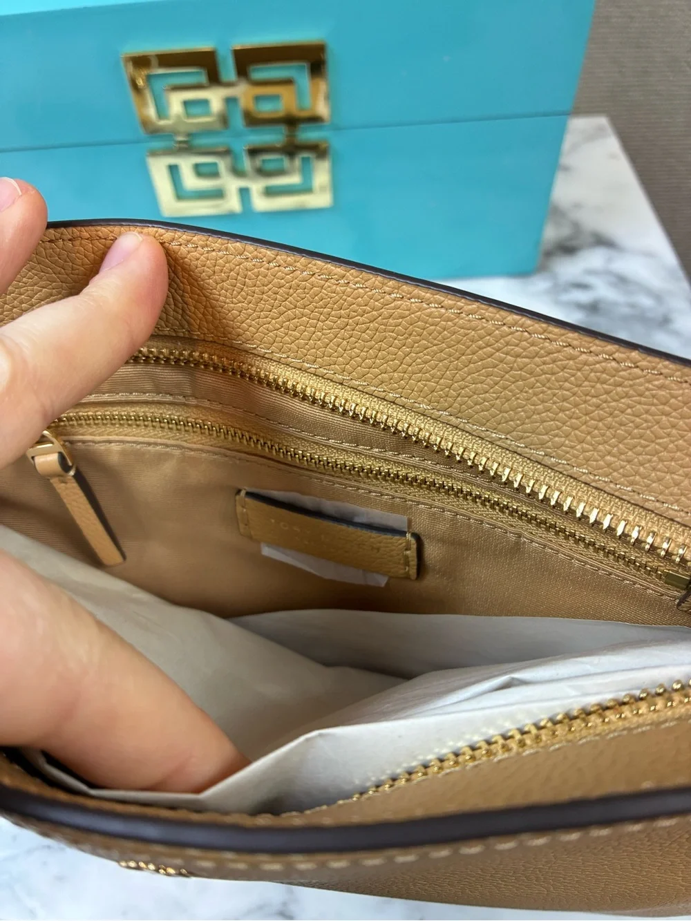 Tory Burch Warm Biscuit Brown Leather Blake Swingpack Bag - NWT $300 Retail